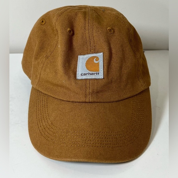 Carhartt Brown Cap Cotton Canvas Patch Emblem Logo Duck Canvas Fits Women - Picture 1 of 7